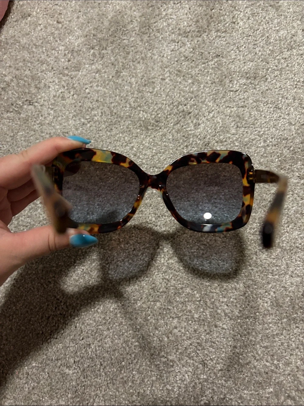 Michael Kors Tortoise Shell Oversized Sunglasses with Brown-Gray Gradient Lenses